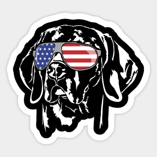Proud Weimaraner American Flag sunglasses Sticker